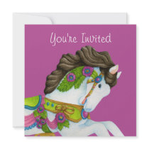Gayle Carousel Horse Invitation