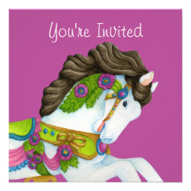 Gayle Carousel Horse Invitation