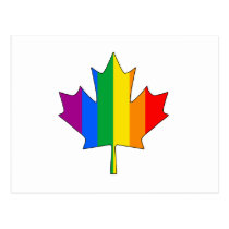 GAYNADIAN MAPLE LEAF STRIPES POSTCARD
