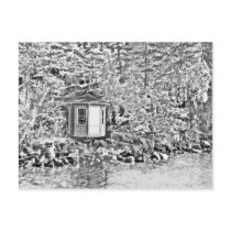 Gazebo by the lake postcard
