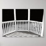 gazebo rail in black and white print