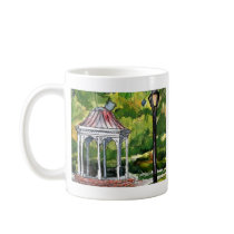 gazebo watercolor painting garden nature mugs