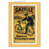 Gazelle Vintage Bicycle Poster Greeting Card