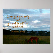 Gazelle with Proverbs Bible verse Open your eyes Print