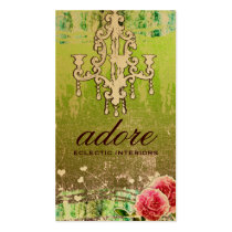 GC Adore Vintage Lime Gold Metallic business cards