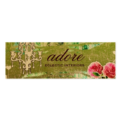 GC Adore Vintage Lime Tag Gold Metallic Business Card Templates (front side)