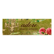 GC Adore Vintage Lime Tag Gold Metallic Business Card Templates