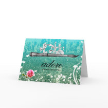 GC Adore Vintage Paintbrush Blue Greeting Card