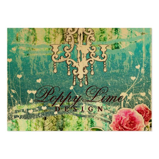 GC Adore Vintage Turquoise Gold Metallic Business Card (front side)