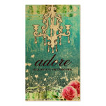 GC | Adore | Vintage Turquoise Gold Metallic Business Card Template