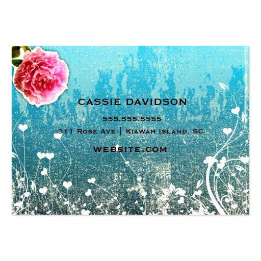 GC Adore Vintage Turquoise Gold Metallic Business Card Templates (back side)