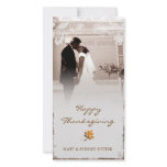 GC | Aged Thanksgiving Newlywed Photo Card