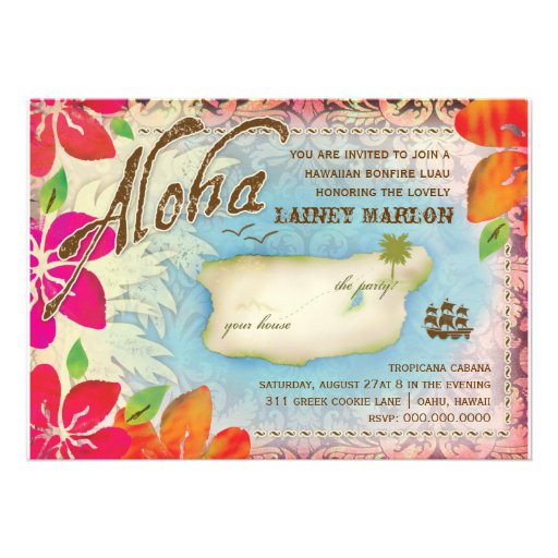 GC Aloha Luau Island 2 Invitations