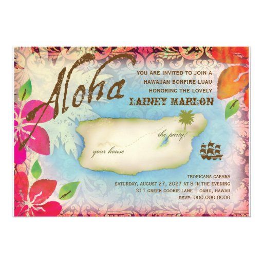 Gc | Aloha Luau Island Personalized Invite