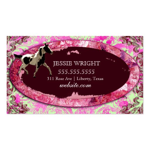 GC "AnnaBelles" Horse Ranch Business Card Templates (back side)
