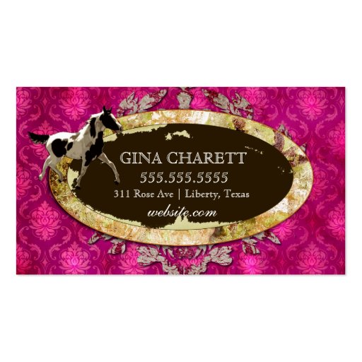 GC | "AnnaBelles" Horse Ranch | Yellow Plate Business Card Template (back side)