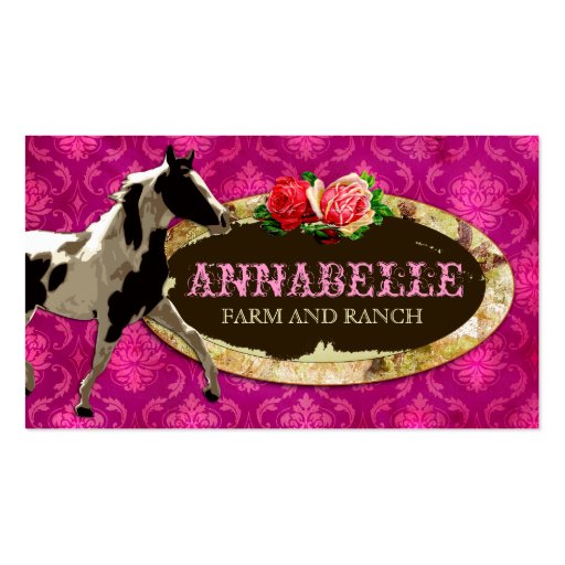 GC | "AnnaBelles" Horse Ranch | Yellow Plate Business Card Template