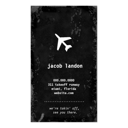 GC | AVIATION TAKE OFF WHITE BUSINESS CARD TEMPLATE (back side)