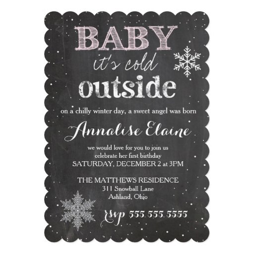 GC Baby It's Cold Outside Winter Birthday Card (front side)