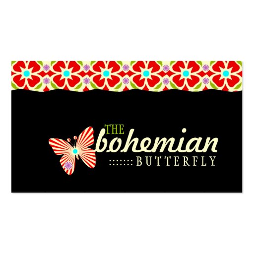 GC Bohemian Butterfly Business Card Template (front side)