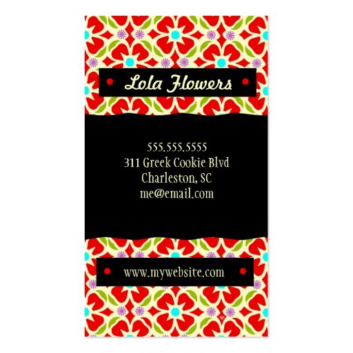 GC Bohemian Butterfly Business Card Template (back side)