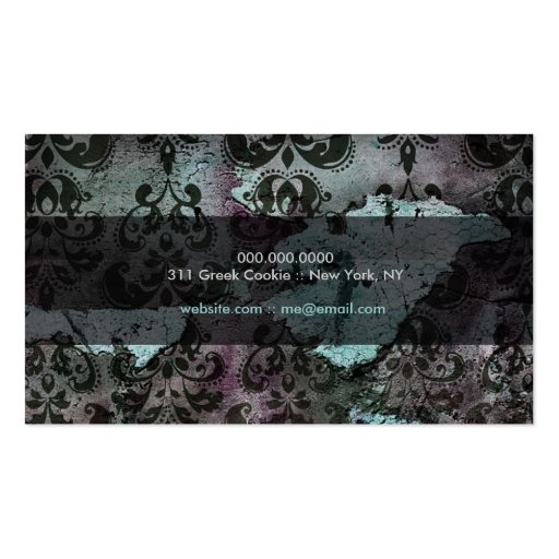 GC | Captivating Contessa | Teal Business Card Template (back side)