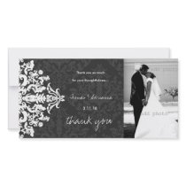 GC | Charcoal 6 Damask Horizontal Thank U photo cards by TheGreekCookie GC | Charcoal 6 Damask Horizontal Thank U photo cards