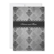 GC | Charcoal Gray Vintage Glam invitations