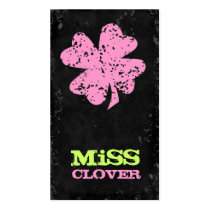 GC Customizable Miss Clover Pink business cards