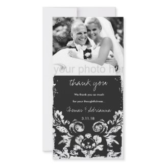 GC | Deep Grey Vintage Damask Vertical Thank You photocard