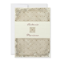 GC | ELEGANT VINTAGE BROWN INVITATION