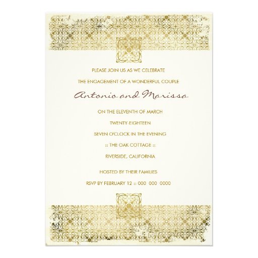 GC | ELEGANT VINTAGE GOLD INVITATION