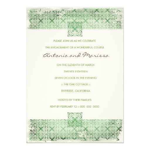GC | ELEGANT VINTAGE GREEN INVITATION