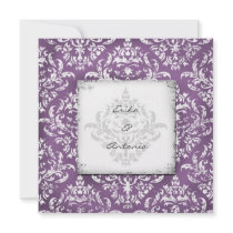 GC | Erika Vintage Damask-Eggplant invitations by TheGreekCookie GC | Erika Vintage Damask-Eggplant invitations