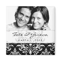 GC | Erika Vintage Damask Save the Date-Black magnets by TheGreekCookie GC | Erika Vintage Damask Save the Date-Black magnets