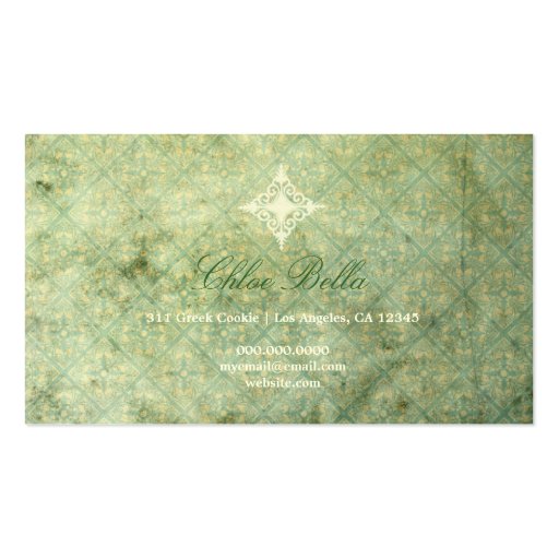 GC | Exquisite Lime  Vintage Business Card (back side)