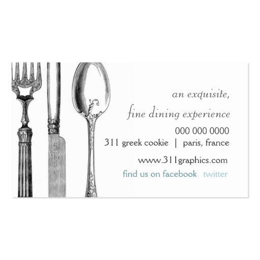 GC | Exquisite Table Setting Gold Metallic Business Cards (back side)