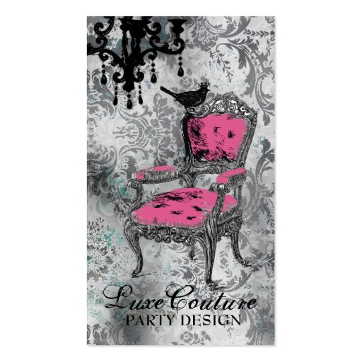 GC | Fabulously French Gray Damask Business Cards (front side)