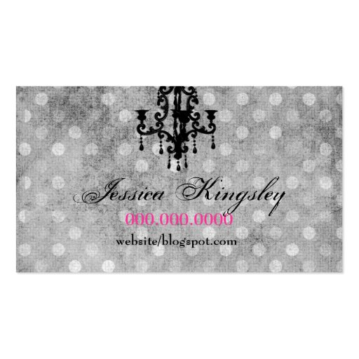 GC | Fabulously French Gray Dots Business Card Templates (back side)