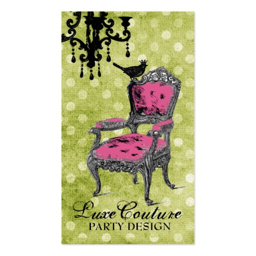 GC Fabulously French Lime Dots Business Card (front side)
