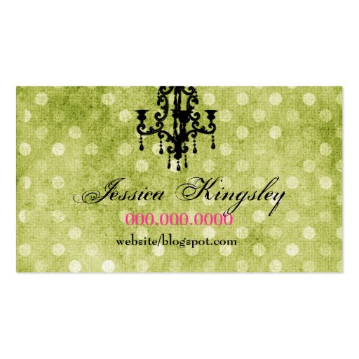 GC Fabulously French Lime Dots Business Card (back side)