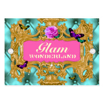 GC Glam Wonderland Gold Aqua Tuft business cards