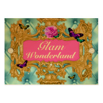 GC Glam Wonderland Gold Blue Tuft Metallic business cards