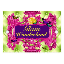 GC Glam Wonderland Pink Lime Tuft business cards