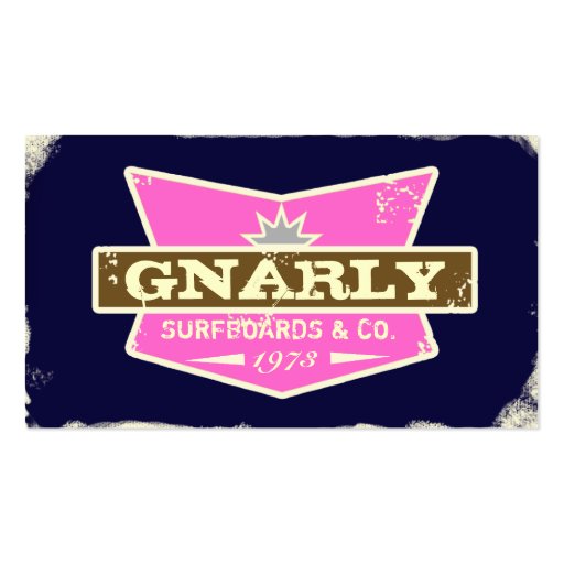 GC | Gnarly by Nature Navy | Pink Business Card Templates (front side)