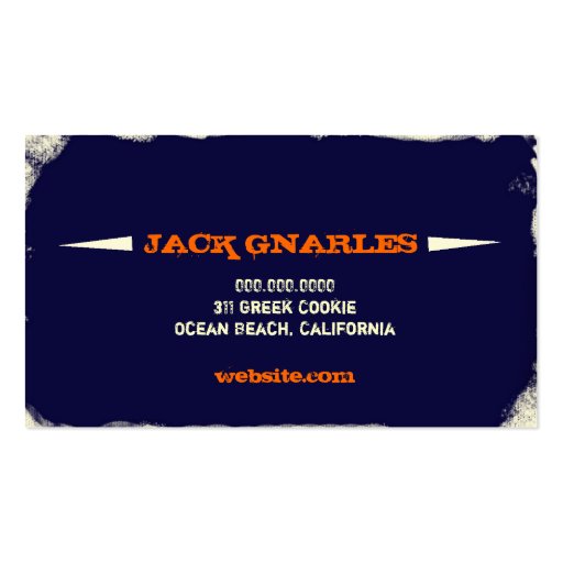 GC | Gnarly Navy | Orange Business Card Template (back side)