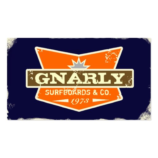 GC | Gnarly Navy | Orange Business Card Template (front side)