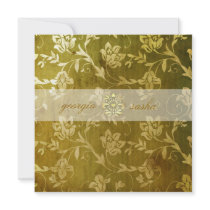 GC | Gorgeous Golden Floral Vintage invitations