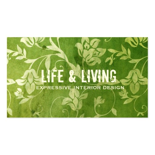 GC | Gorgeous Green Floral Business Card Templates (front side)