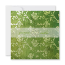 GC | Gorgeous Green Floral Vintage Personalized Announcement